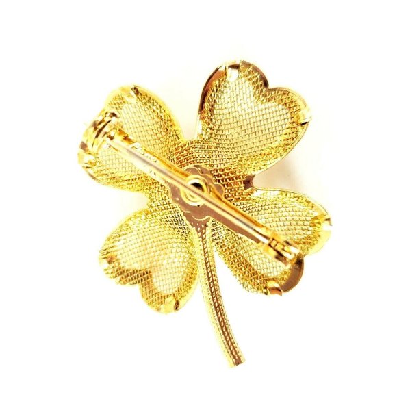 Vintage Signed Coro Four Leaf Clover Pin - Picture 3 of 12